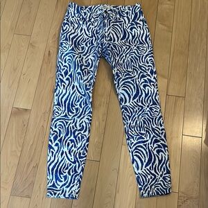 Vineyard Vines Blue and White Zebra Print Pants